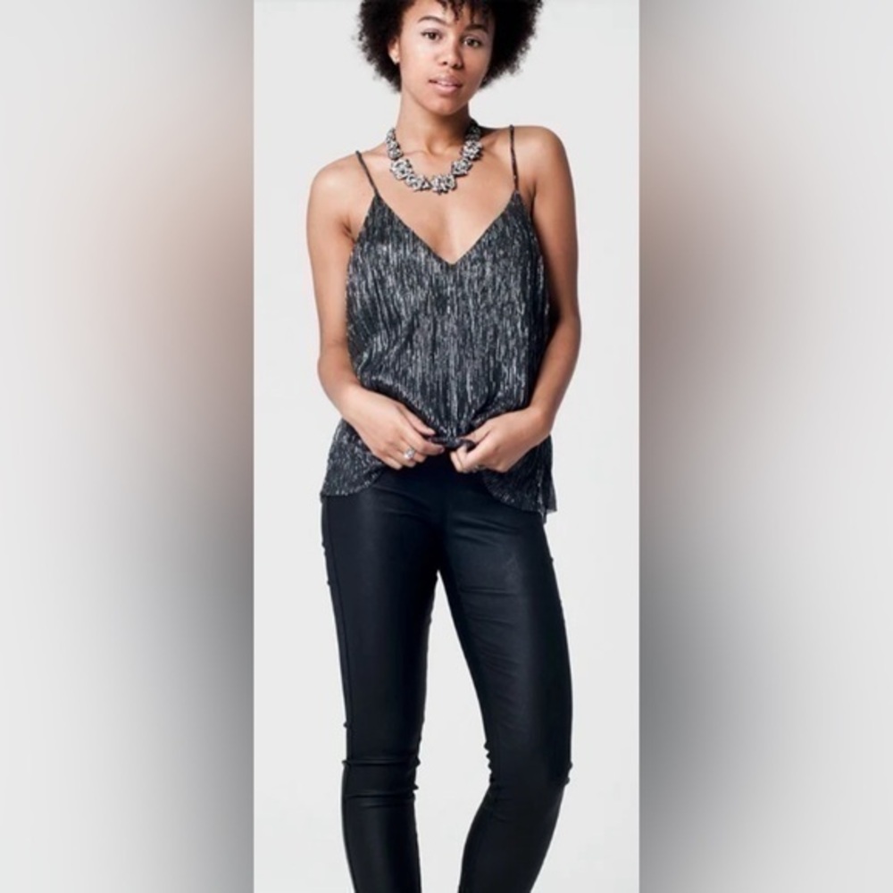 H&M Conscious Collection Black snakeskin pattern cami size 2